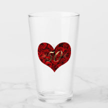 50:e Bröllop-årsdagen Röd ros Heart-Eleganten