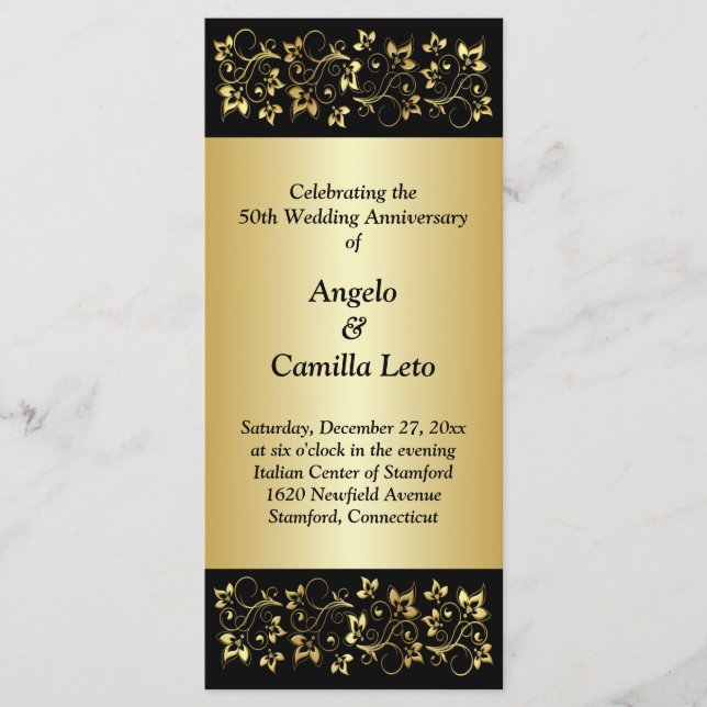 50:e Bröllop-årsdagen Vow Renewal-programmet Program (Framsida)