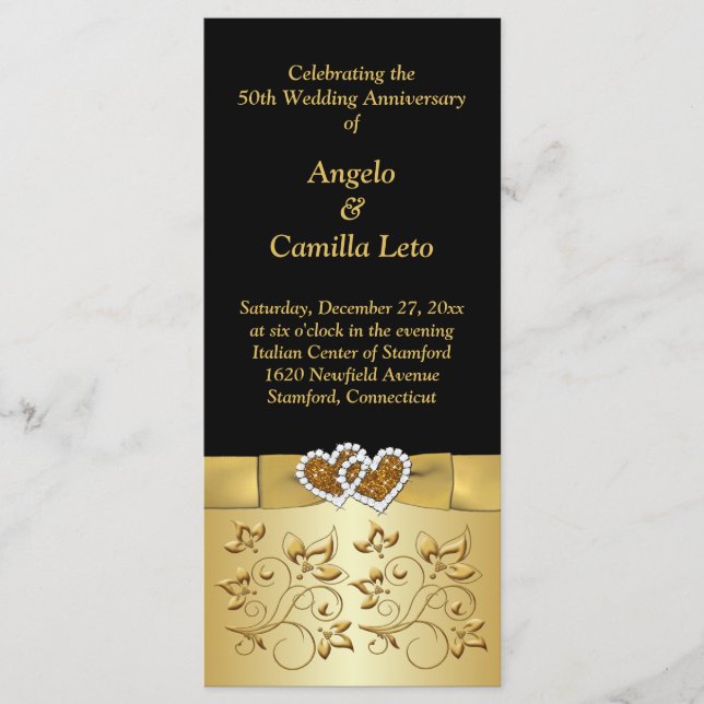 50:e Bröllop-årsdagen Vow Renewal-programmet Program (Framsida)