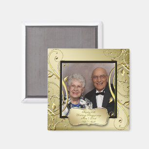 50:e Bröllop-årsfoto för det blommande Svarta Guld Magnet