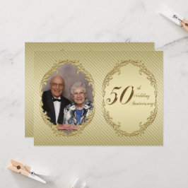 50:e Bröllop-årsjubileet för fotoinbjudan Inbjudningar