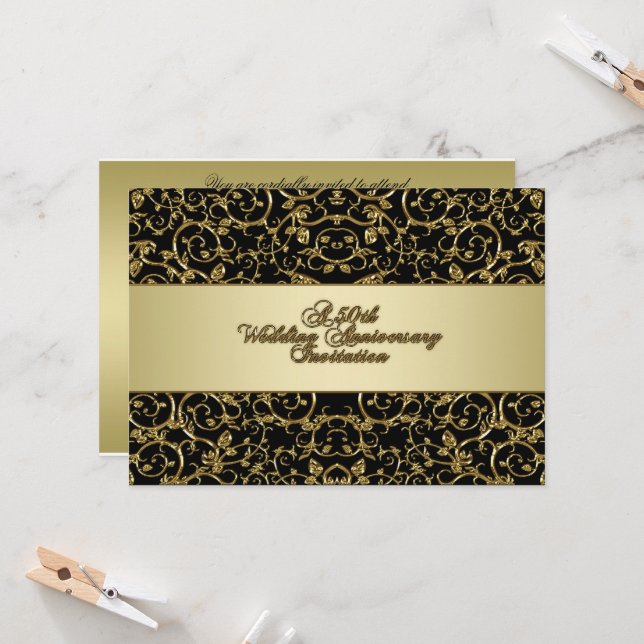 50:e Bröllop-årsjubileet för inbjudan (Fram/Back In Situ)