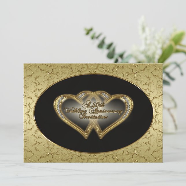 50:e Bröllop-årsjubileet för inbjudan (Stående Fram)