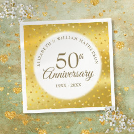 50:e Bröllop-årsjubileet Guldfettsyror Konfetti Pappersservett