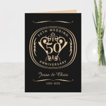 50:e Bröllop-årsjubileet med ett gratulationskort