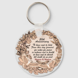 50:e Bröllop-årsjubileet Nyckelring