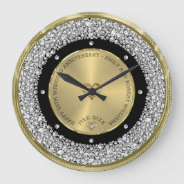 50:e bröllop-diamanter och guld stor klocka