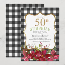 50:e Buffalo Play Red Flowers Birthday