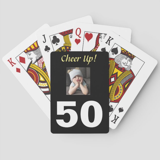50:e Cheer upp! Fågeldag, underbart grumpy Girl Casinokort (Baksidan)