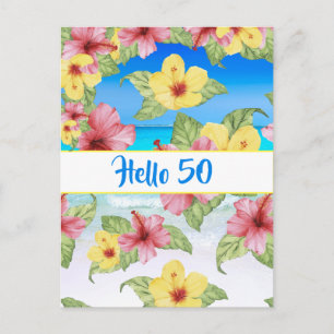 50:e dagen Tropisk blomma Hej 50 Inbjudan