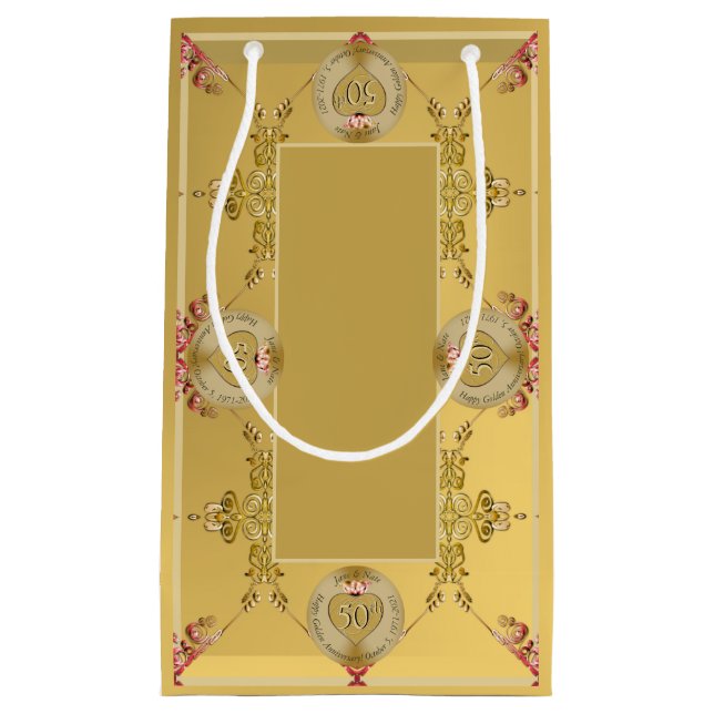 50:e eller 1:a Bröllop-årsdagen Gift Bag (Framsidan)