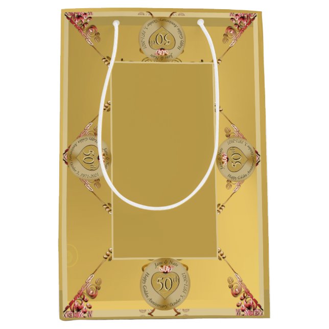 50:e eller 1:a Bröllop-årsdagen Gift Bag (Framsidan)