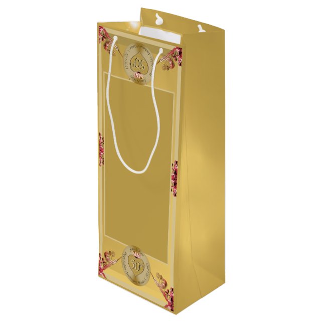 50:e eller 1:a Bröllop-årsdagen Gift Bag (Baksidan Vinklad)