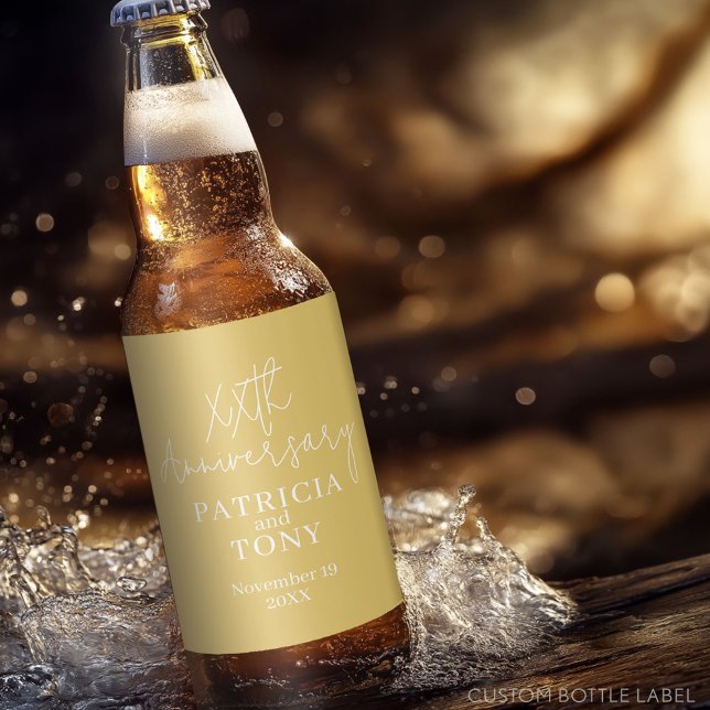 50:e eller annan Personlig för Bröllop-årsdagen Ölflaska Etikett (Custom Party Beer Label - Wedding Anniversary)