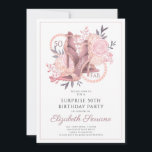 50:e Fabulous Ro Guld Glitter Dancing Shoes Inbjudningar<br><div class="desc">En elegant 50 och fab 50:e överraskningen födelsedagsfest inbjudan i en glitter med ro som dansade med högkladdade skor och rosor, och ditt namn i ett trendig-manustypografi och en pärlsträng som är integrerad i utformningen och typen. En unik snyggt inbjudan för denna milstolpe-födelsedag. 50 och fortfarande fab! Färgad. elegant och...</div>