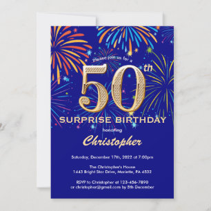 50:e fågeldagen - Fyrverkeriet Blue & Guld Inbjudningar