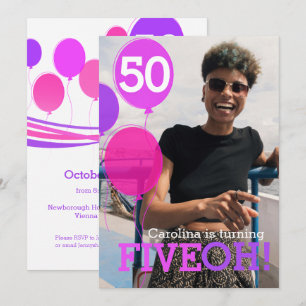 50:e FIVEOH!-fotofödelsedag inbjudan