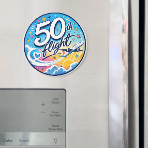 50:e flygplans färgglada souvenir magnet