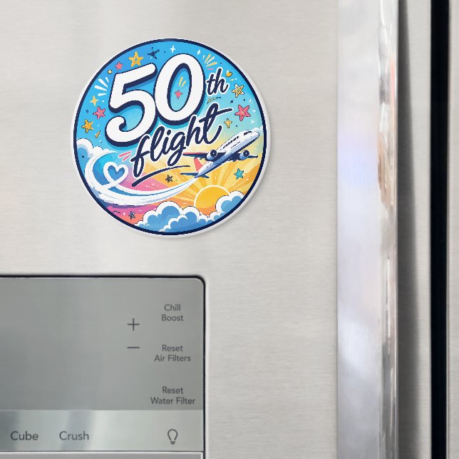 50:e flygplans färgglada souvenir magnet (In Situ (Fridge))