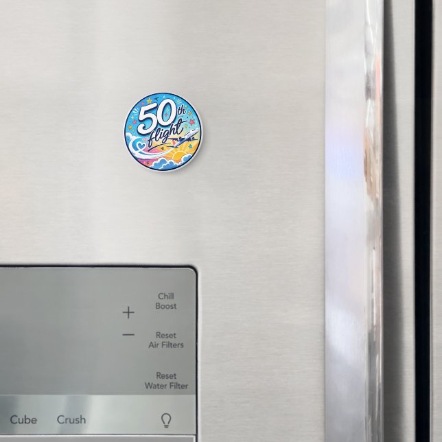50:e flygplans färgglada souvenir magnet (In Situ (Fridge))
