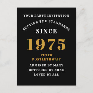50:e födelsedag 1975 Svarta Guld Vykort