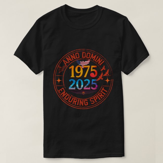 50:e födelsedag 2025 - Högtidlighållande 1975, 50  T Shirt (Design framsida)