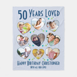 50:e födelsedag 50 år: Loved Photo Collage Fleecefilt