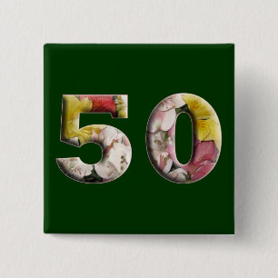 50:e födelsedag 50 år Milestone Pin Knapp