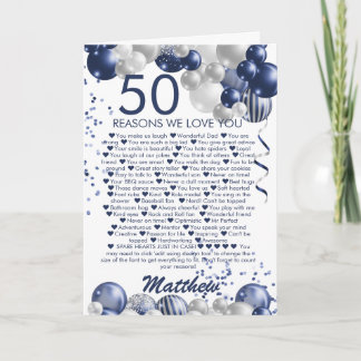 50:e födelsedag 50 skäl att vi Kärlek er Kort