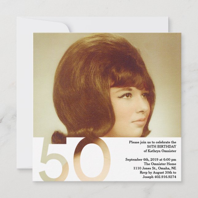 50:e födelsedag - 5,25 x 5,25 inbjudningar (Framsida)