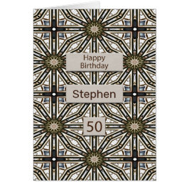 50:e födelsedag Abstrakt Mandala Design Hälsningskort