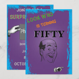 50:e födelsedag: Bald Man Surprise Inbjudningar