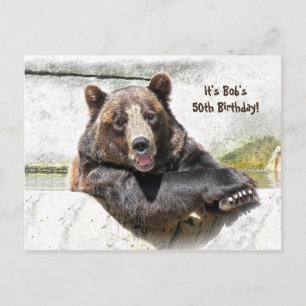 50:e födelsedag Bear Party inbjudan