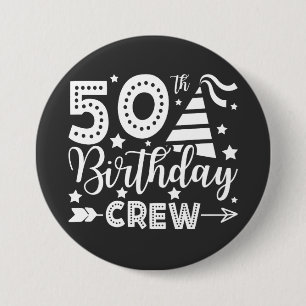 50:e födelsedag besättning 50 Party besättningsrun Knapp