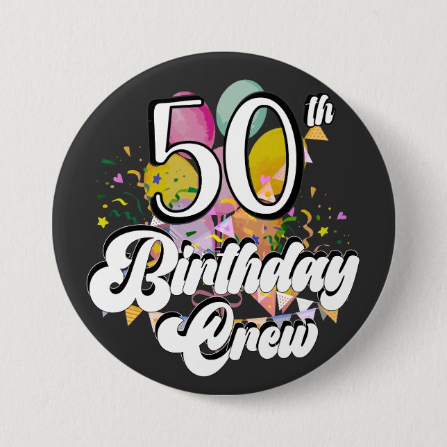 50:e födelsedag besättning 50 Party besättningsrun Knapp (Framsida)