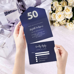 50:e födelsedag (blått silver) osa