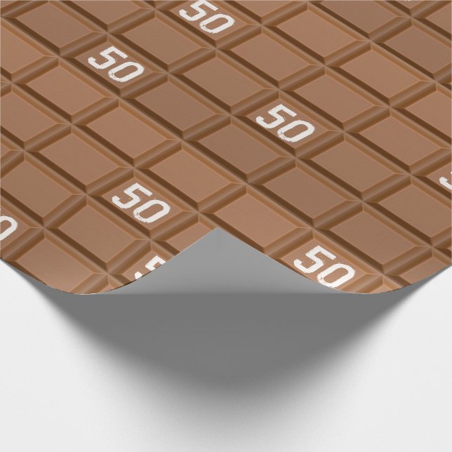 50:e födelsedag Chocolate Candy Pub Presentpapper (Hörn)