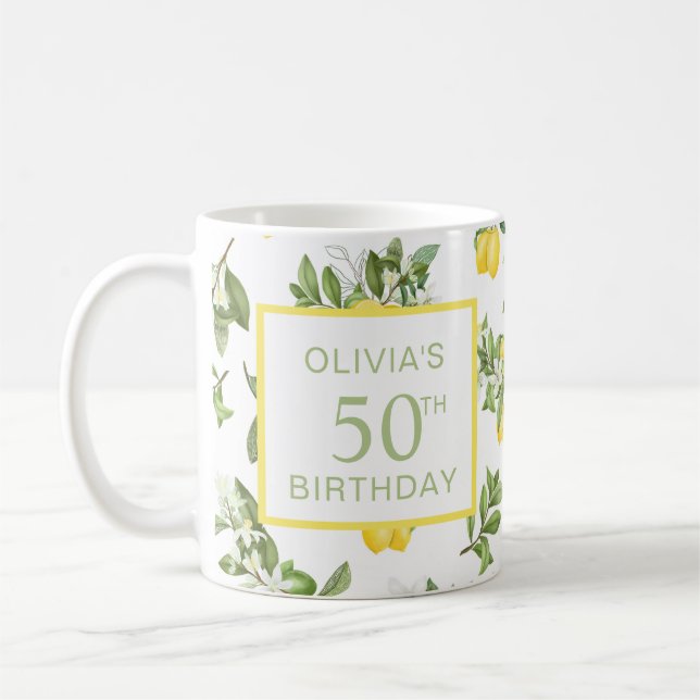 50:e födelsedag Citrus Botanical Kaffemugg (Vänster)