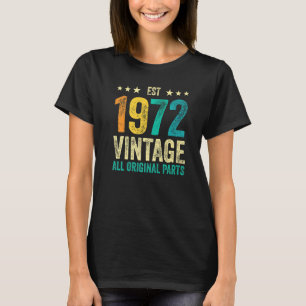 50:e födelsedag Classic Retro Stil Tees Est 1972 V T Shirt
