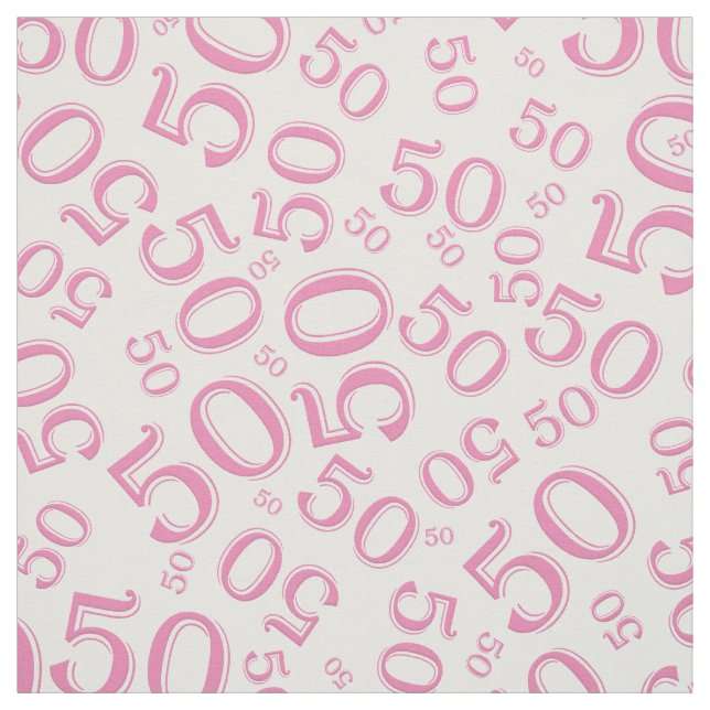 50:e födelsedag Coola Mönster Rosa/vit Tyg (Provkarta)