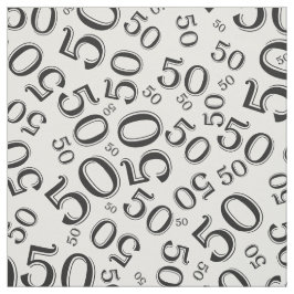 50:e födelsedag Coola nummer Mönster Black/White 5 Tyg