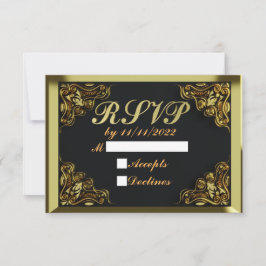 50:e födelsedag eller årsdag Regal Guld och Black OSA Kort