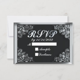 50:e födelsedag eller årsdag Regal Silver Black OSA Kort