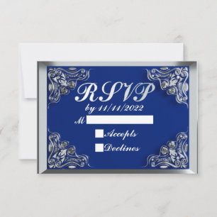 50:e födelsedag eller årsdag Regal Silver Blue OSA Kort
