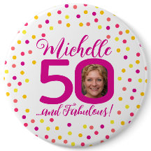 50:e födelsedag färglöst bild av gulten rosa