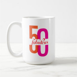 50:e födelsedag färglöst kaffemugg