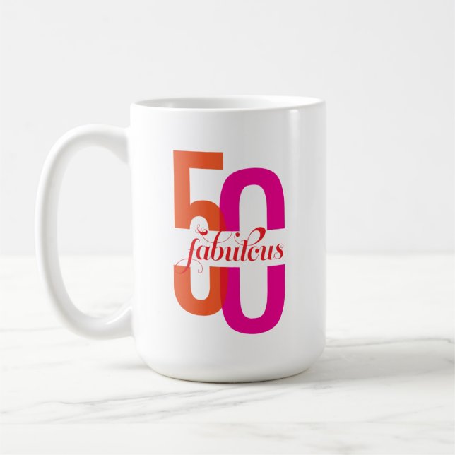 50:e födelsedag färglöst kaffemugg (Vänster)
