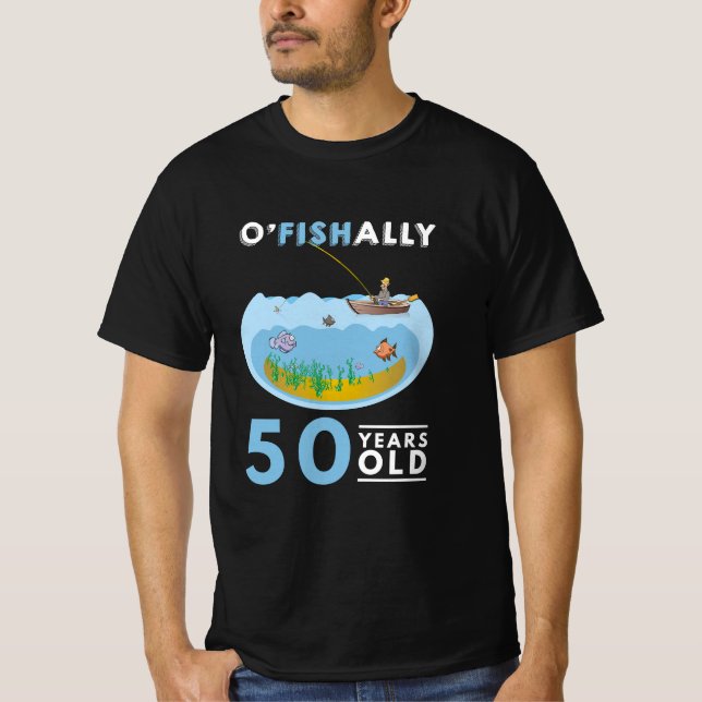 50:e födelsedag: Fiske efter 50 år T Shirt (Framsida)
