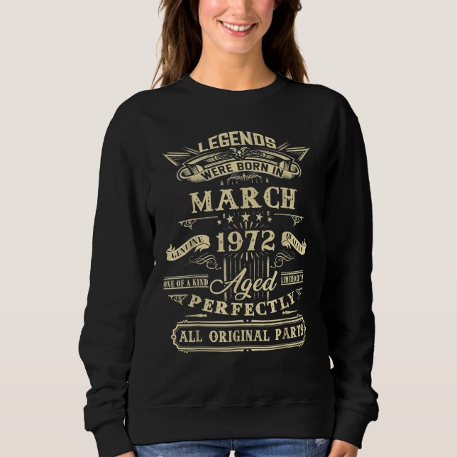50:e födelsedag för de arter som fötts i mars 1972 t shirt (Framsida)