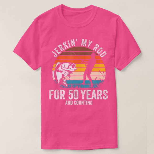 50:e födelsedag för fiskerman, fiskelagare t shirt (Design framsida)